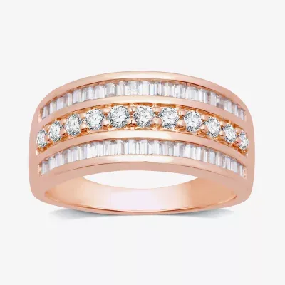 Womens 1 CT. T.W. Natural White Diamond 10K Rose Gold Anniversary Band