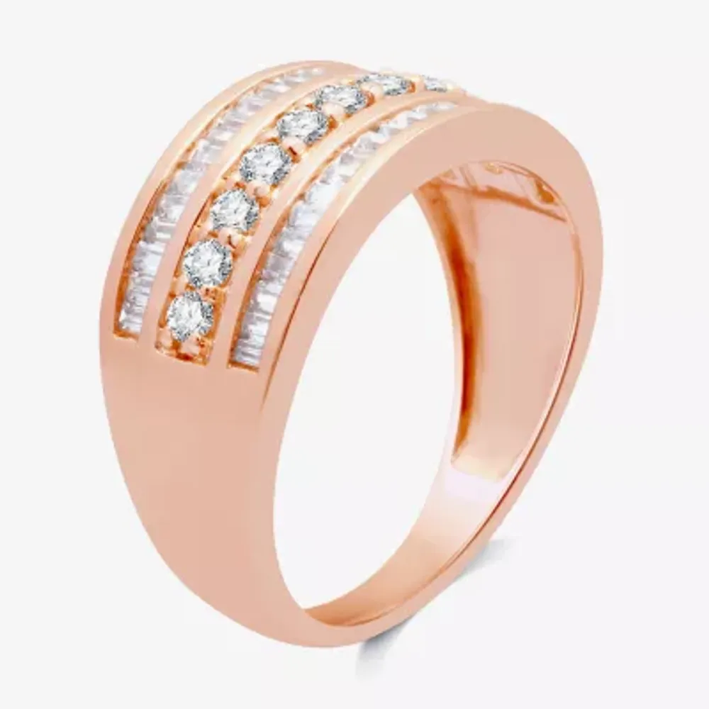 Womens 1 CT. T.W. Natural White Diamond 10K Rose Gold Anniversary Band