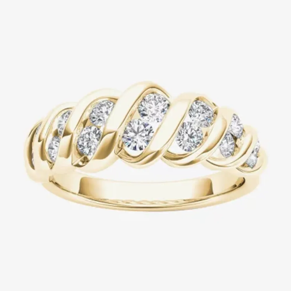 Womens 3.5MM 3/4 CT. T.W. Natural White Diamond 14K Gold Anniversary Band