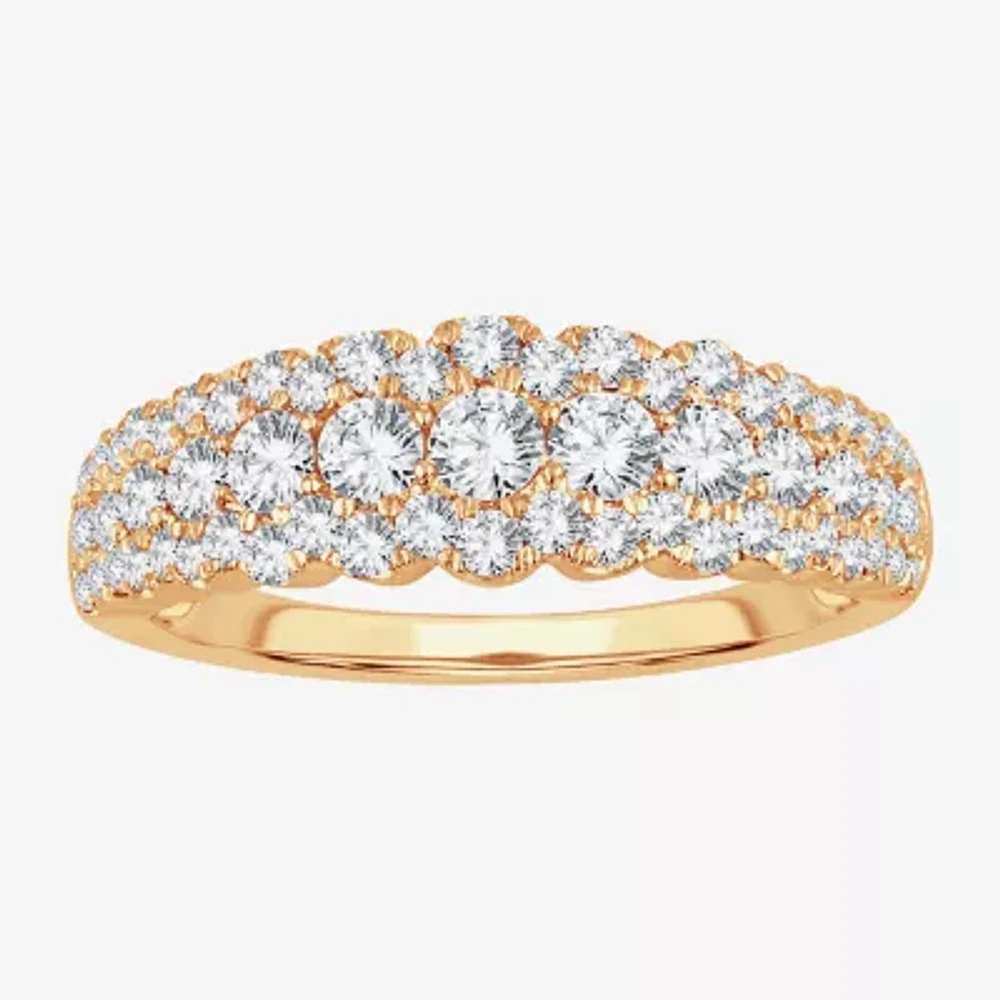 Womens 1 CT. T.W. Natural White Diamond 10K Gold Anniversary Band