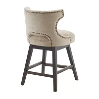 Madison Park Janet Counter Height Upholstered Swivel Bar Stool