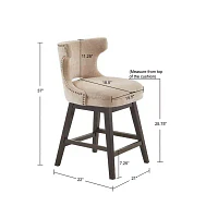 Madison Park Janet Counter Height Upholstered Swivel Bar Stool