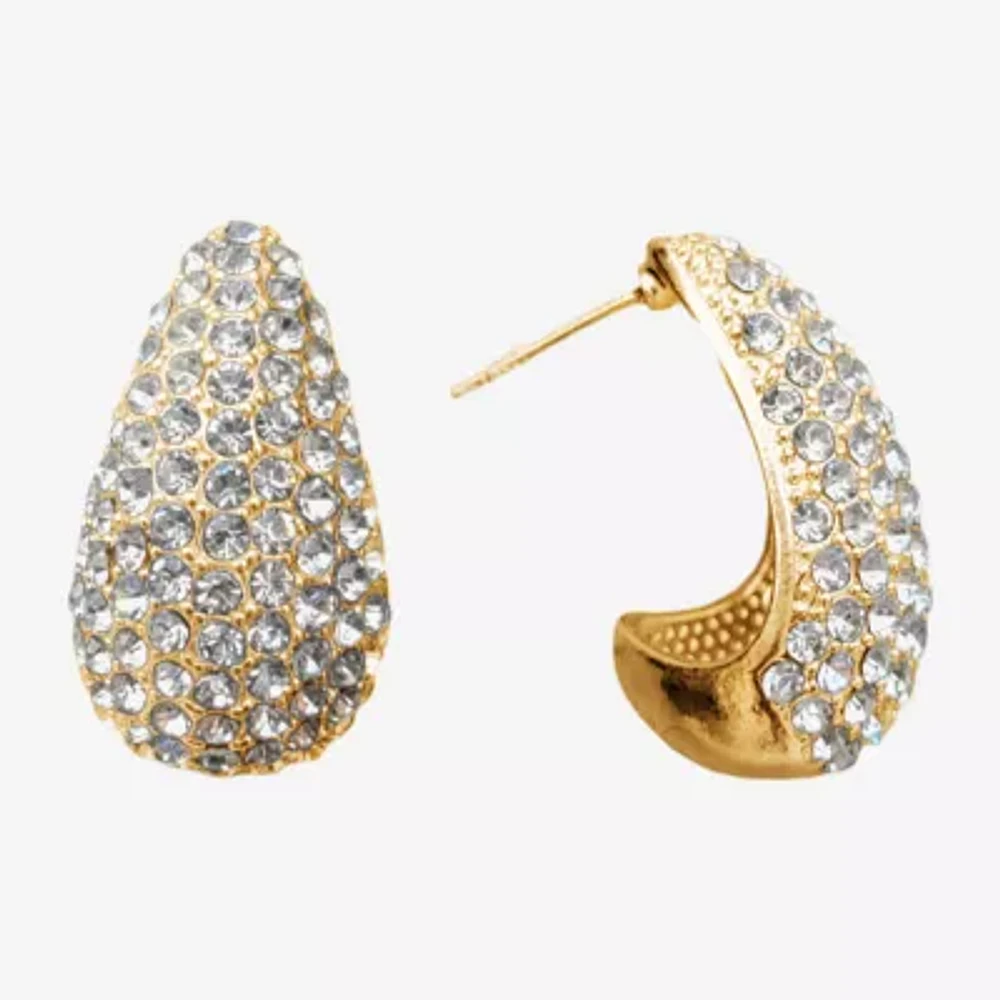 Bijoux Bar Gold Tone Womens Crystal Drop Earrings
