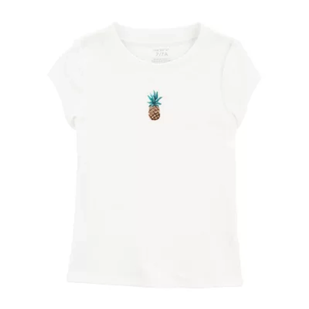 Carter's Little & Big Kid Girls Round Neck Short Sleeve Regular Fit Graphic T-Shirt