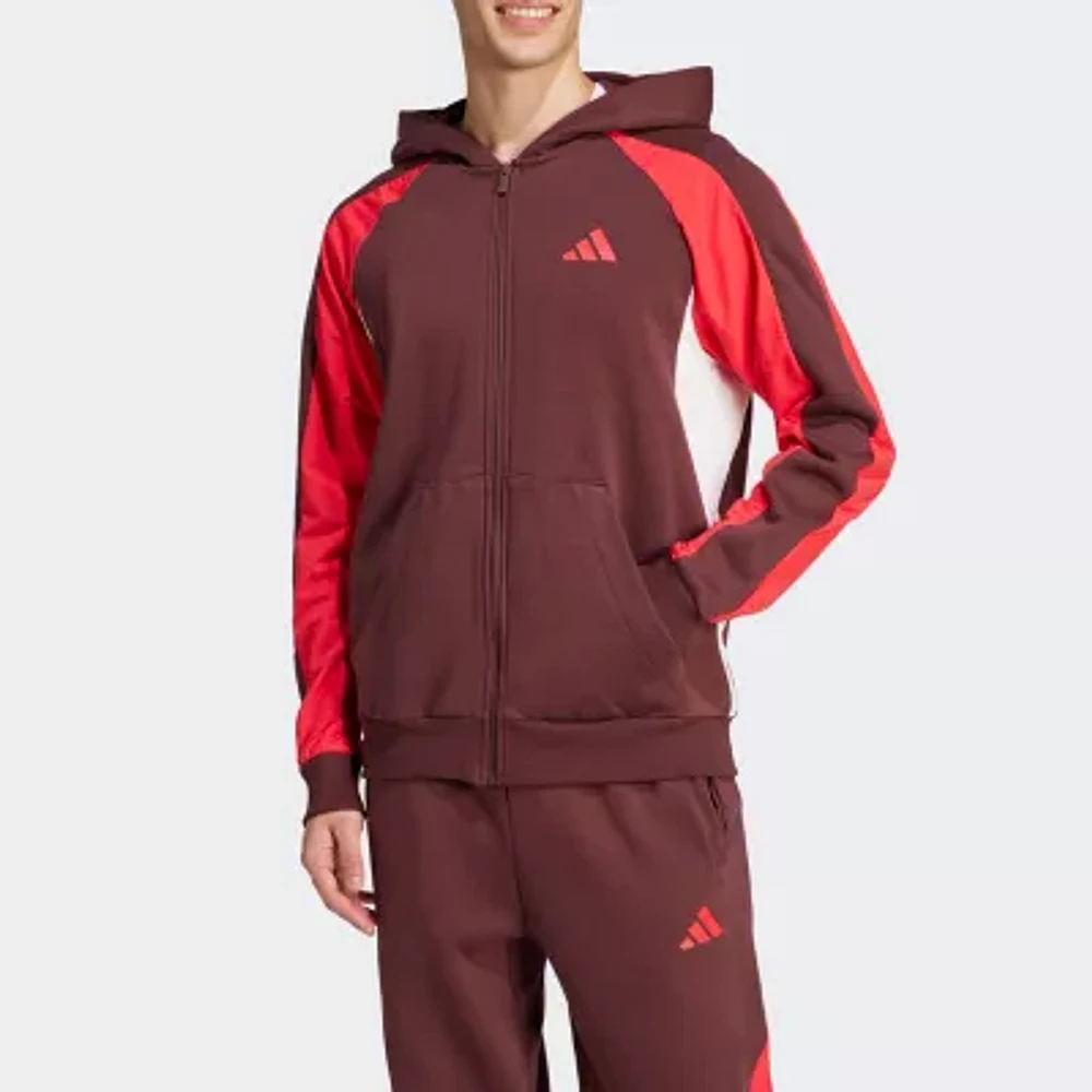 adidas French Terry Mens Fleece Midweight Track Jacket