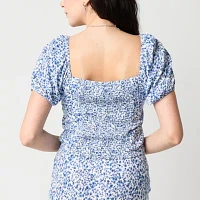 by&by Womens Short Sleeve Juniors Crop Top
