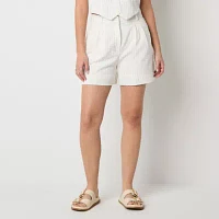 by&by Womens Mid Rise Juniors Pleated Short