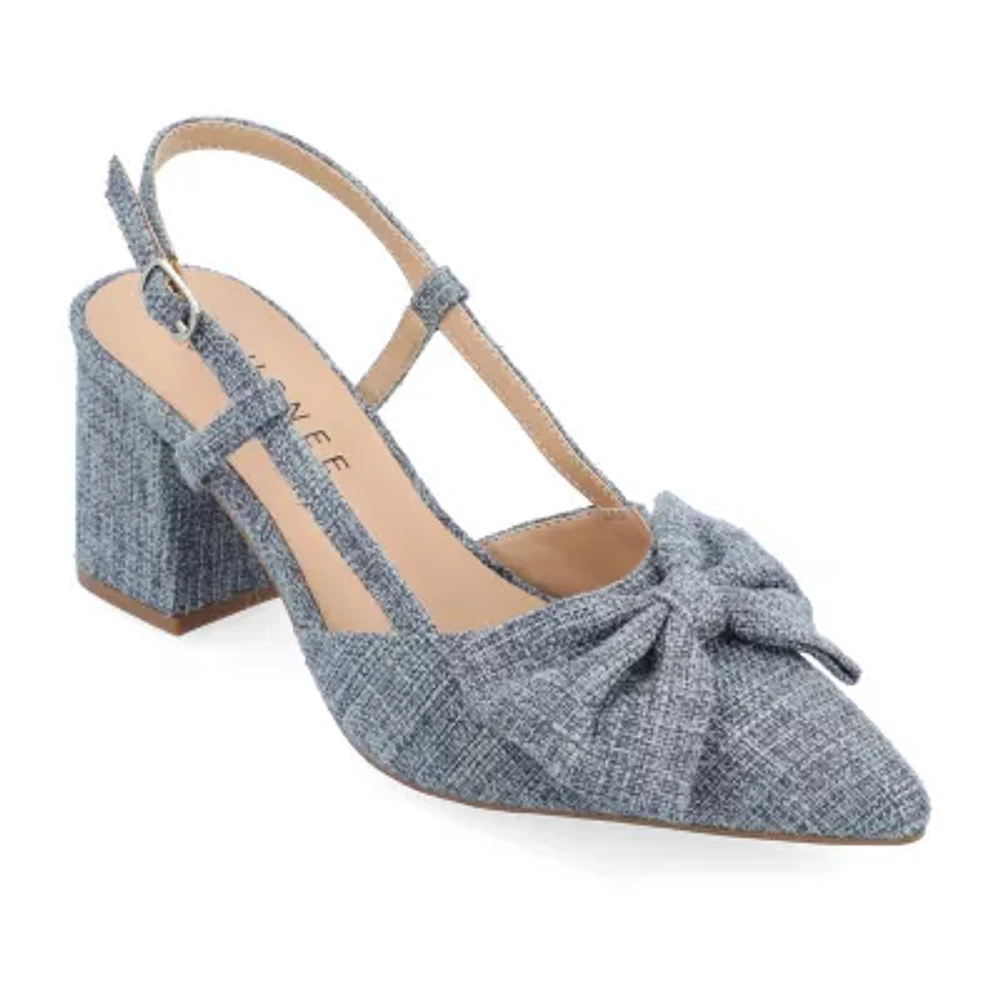 Journee Collection Tailynn Womens Pointed Closed Toe Block Heel Pumps