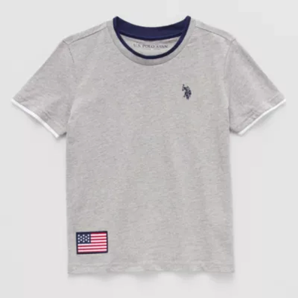 U.S. Polo Assn. Little & Big Kid Boys Crew Neck Short Sleeve Embroidered Americana T-Shirt