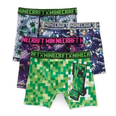 Little & Big Kid Boys Minecraft 4 Pack Boxer Briefs