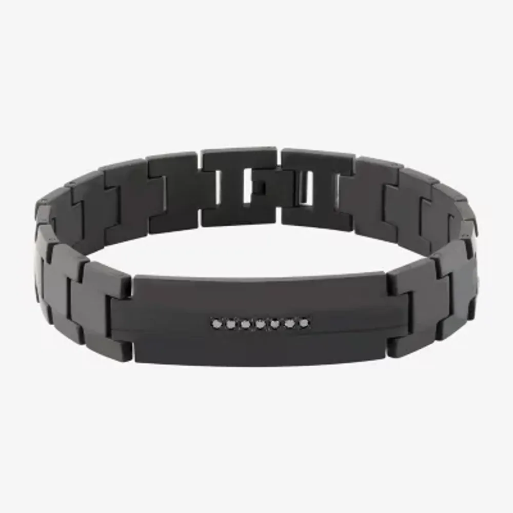 Mens Stainless Steel 8 1/2 Inch Link Id Bracelet