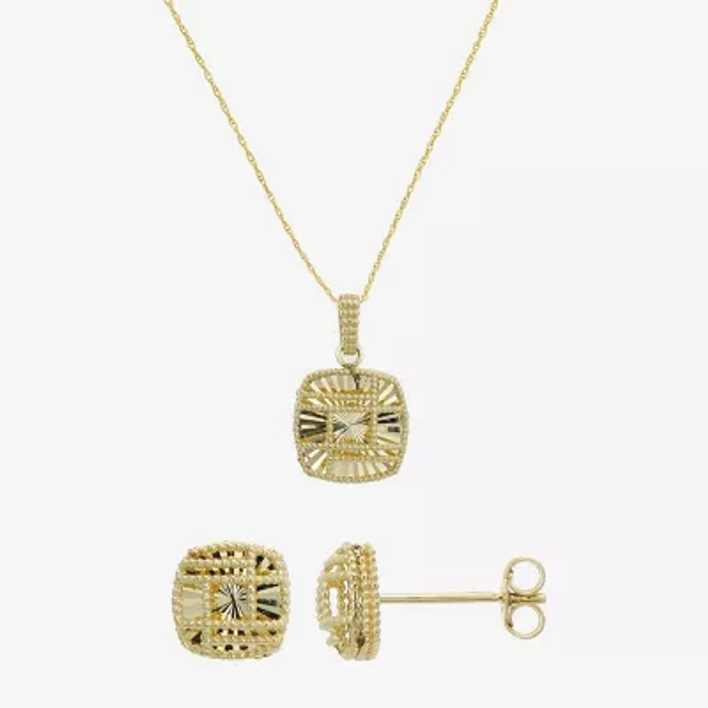 Womens 14K Gold Square 2-pc. Jewelry Set