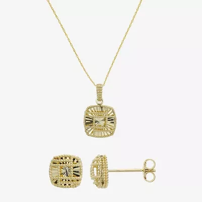 Womens 14K Gold Square 2-pc. Jewelry Set