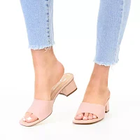 Journee Collection Jaydin Womens Open Toe Block Heel Pumps