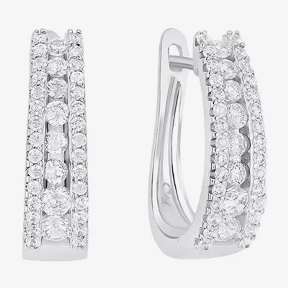 Sparkle Allure Womens Cubic Zirconia 19mm Hoop Earrings