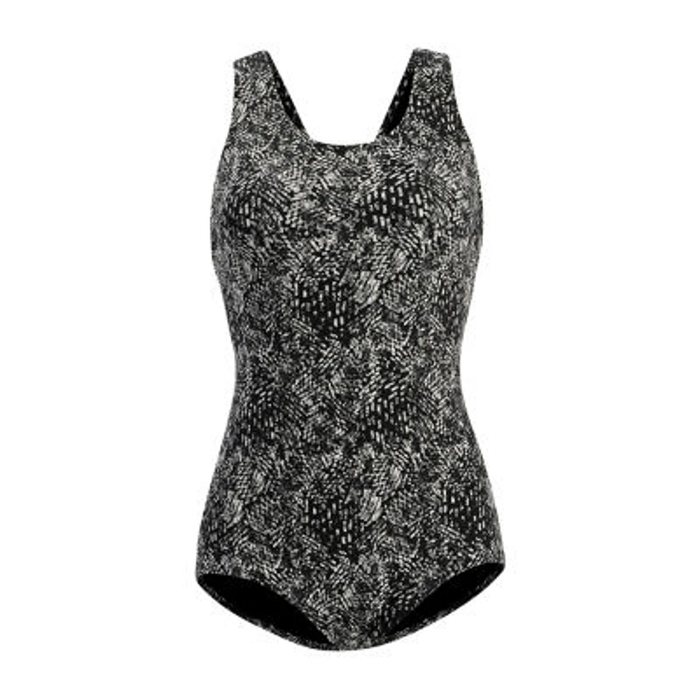 Dolfin Womens Easy-on + Easy-off Striped One Piece Swimsuit