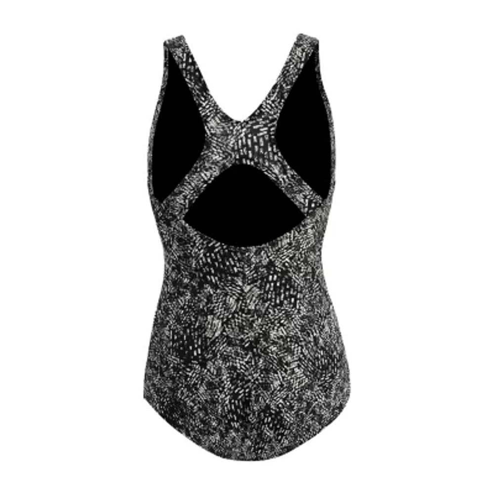 Dolfin Womens Easy-on + Easy-off Striped One Piece Swimsuit