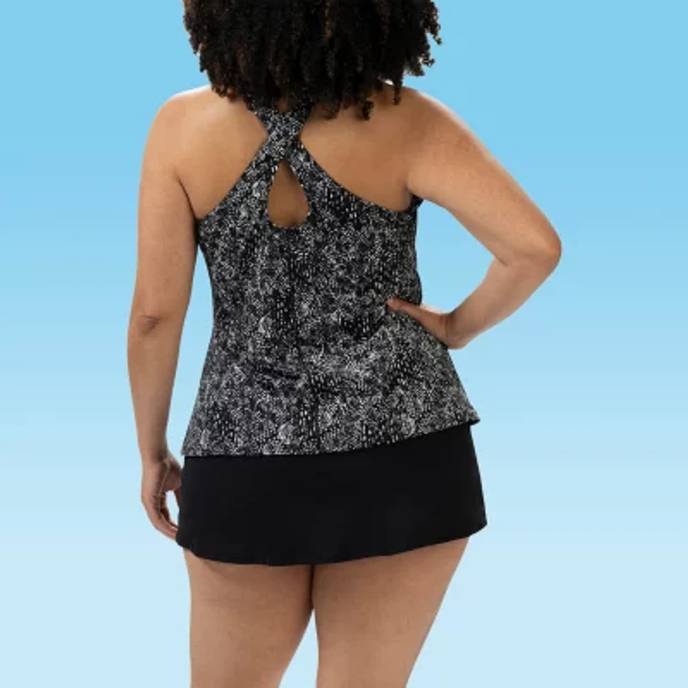 Dolfin Womens Easy-on + Easy-off Striped One Piece Swimsuit