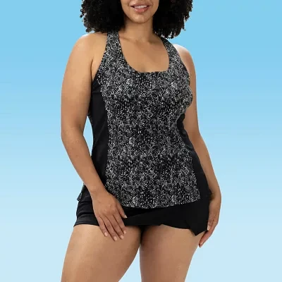 Dolfin Womens Easy-on + Easy-off Striped One Piece Swimsuit