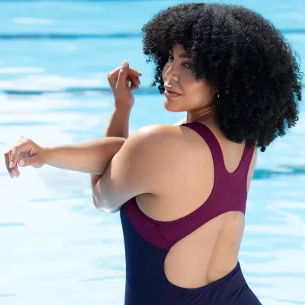 Dolfin Womens Easy-on + Easy-off Panel One Piece Swimsuit