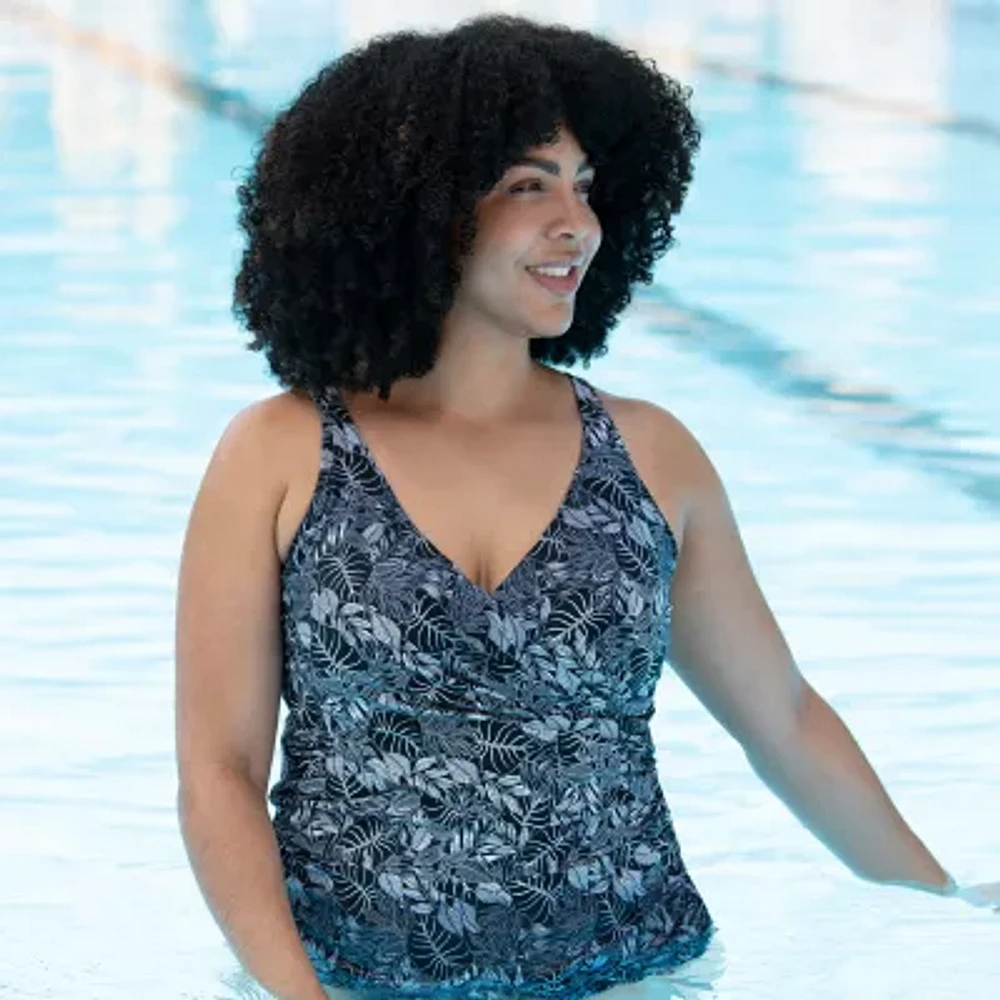 Dolfin Womens Easy-on + Easy-off Leaf One Piece Swimsuit