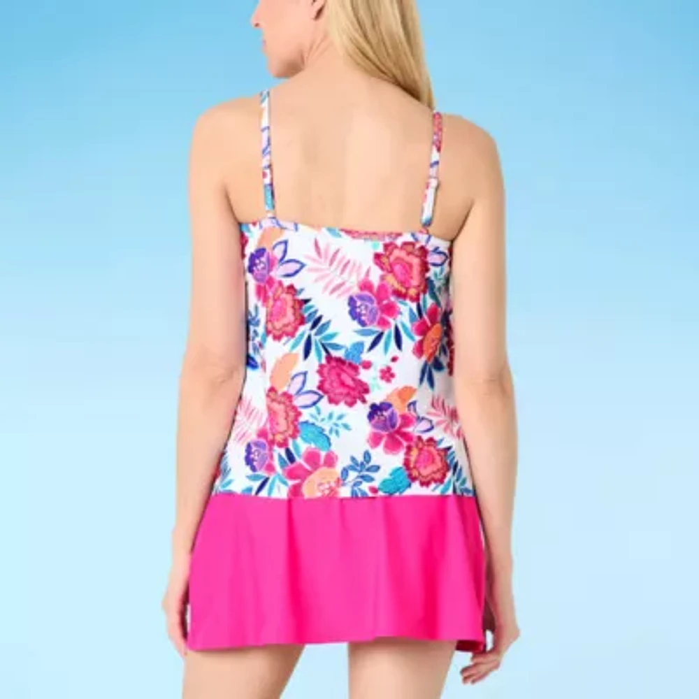 Sonnet Shores Womens Floral Tankini Swimsuit Top