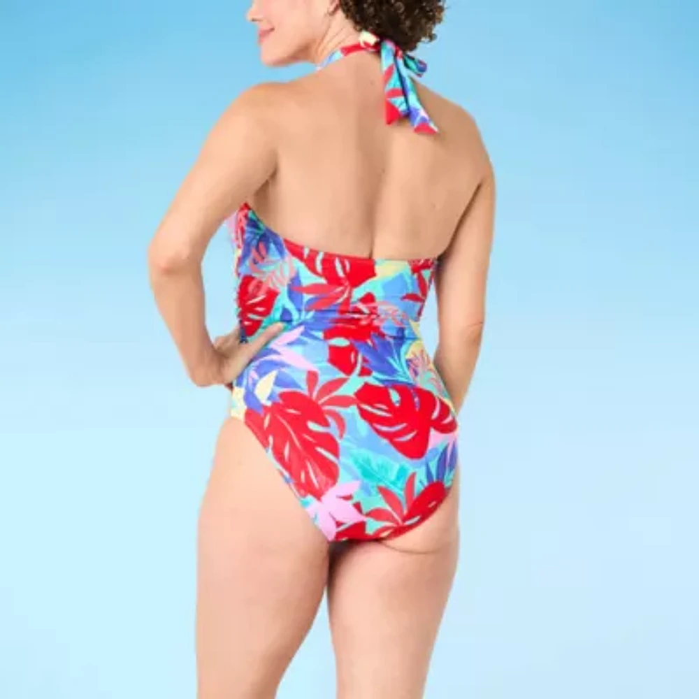Liz Claiborne Womens Adjustable Features One Piece Swimsuit