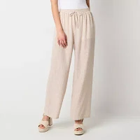 by&by Womens Wide Leg High Rise Loose Fit Juniors Trouser