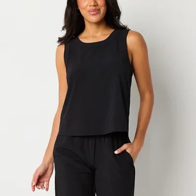 Stylus Womens Round Neck Sleeveless Shell