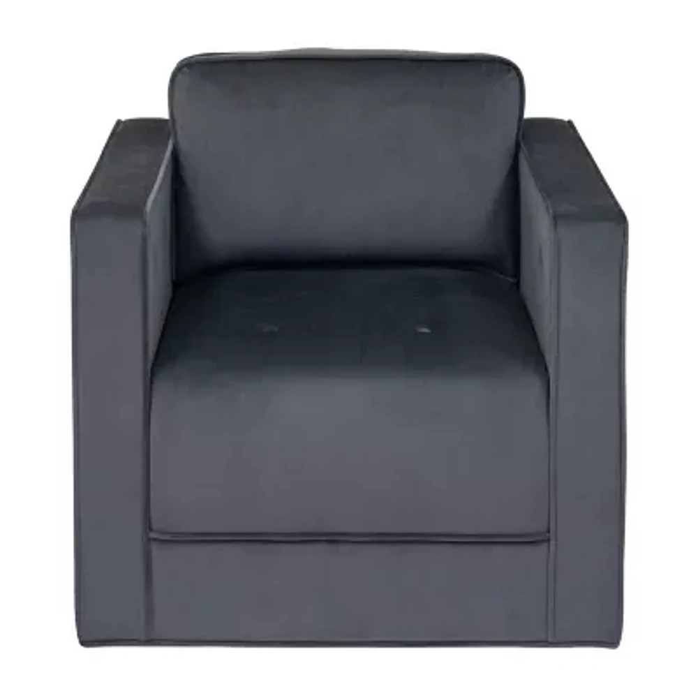 Martha Stewart Madrid Tufted Swivel Upholstered Armchair