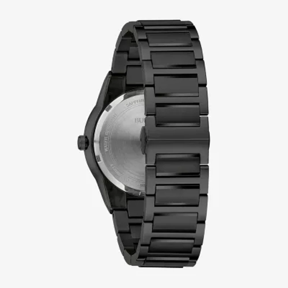 Bulova Modern Mens Black Stainless Steel Bracelet Watch 98a313