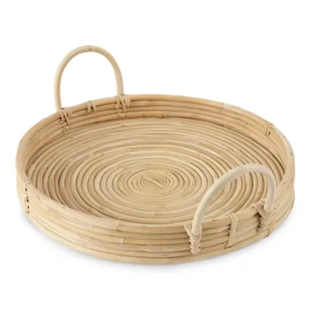 Distant Lands Rattan Serving Tray