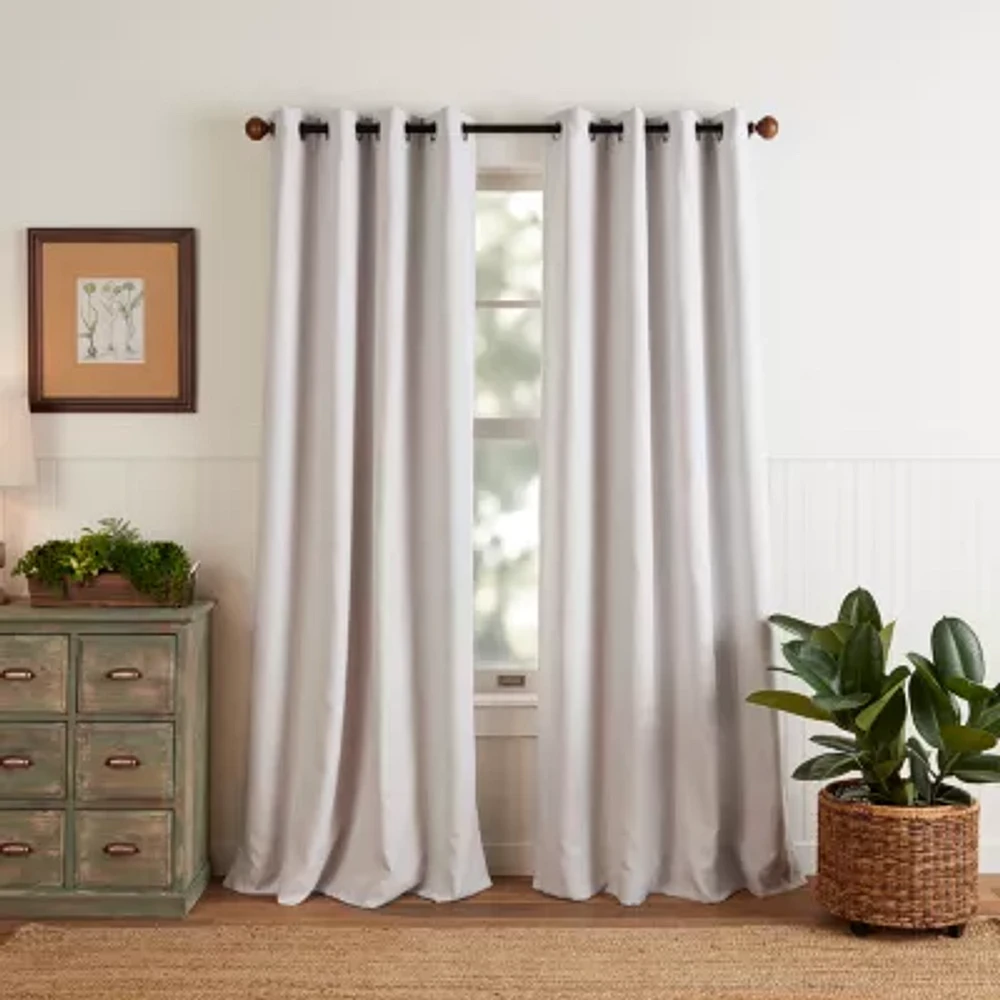 Martha Stewart Reed Grommet Top Blackout Single Curtain Panel