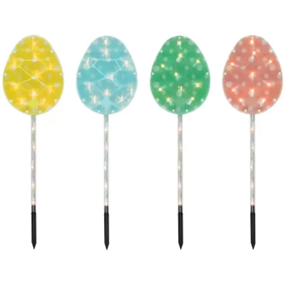 Northlight Pastel Egg Clear 4-pc. Pathway Light