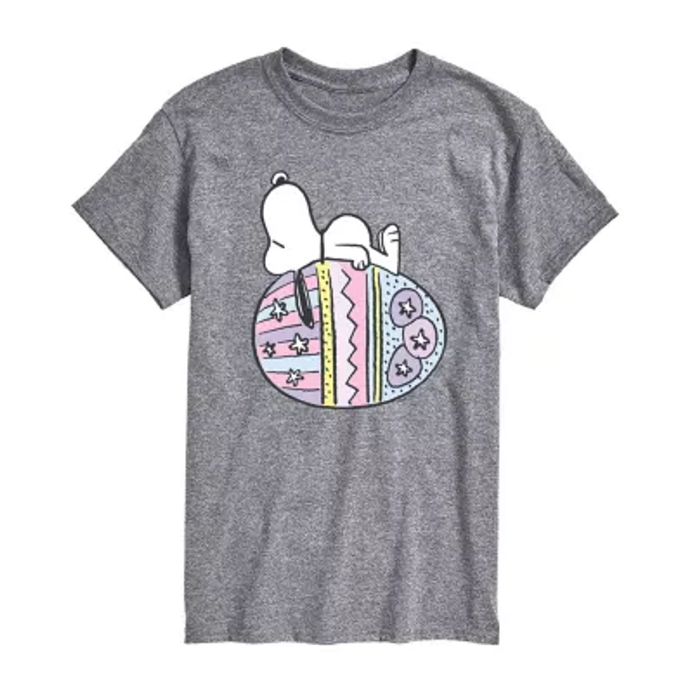 Mens Short Sleeve Peanuts Easter Graphic T-Shirt