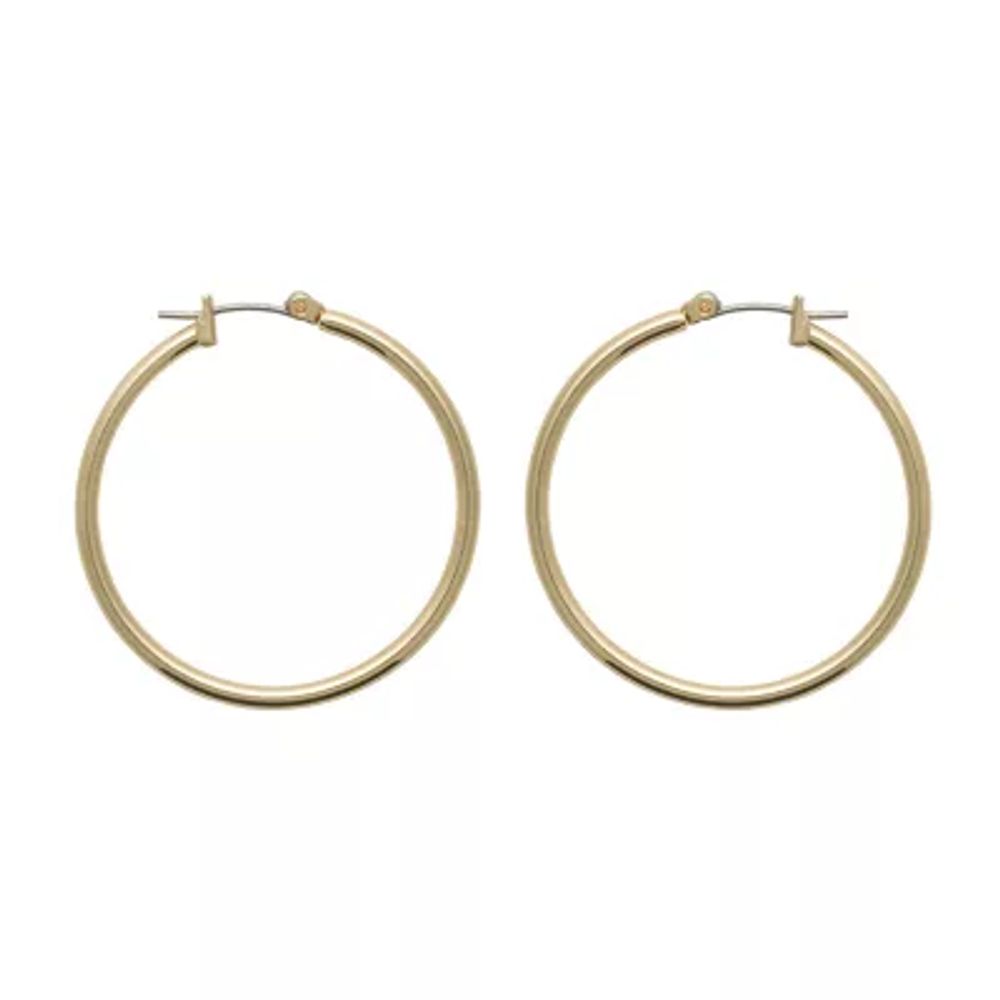 Bold Elements Thin Womens 35mm Hoop Earrings