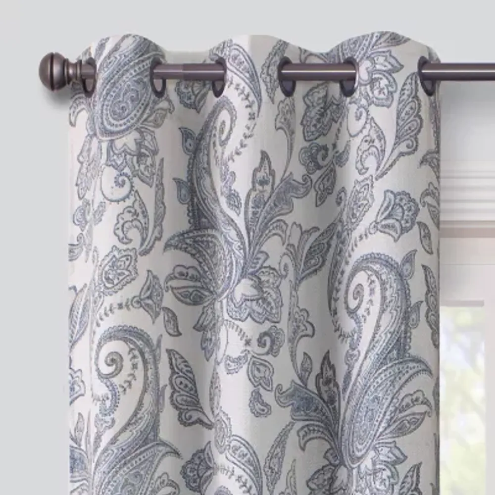 Regal Home Surfaces Paisley Grommet Top Light-Filtering Single Curtain Panel