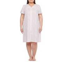Lissome Womens Plus Short Sleeve Knee Length Robe