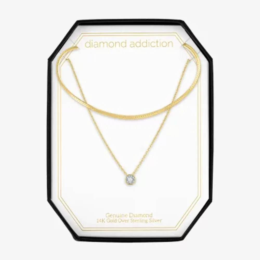Womens Diamond Accent Natural White Diamond 2-pc. Necklace Set