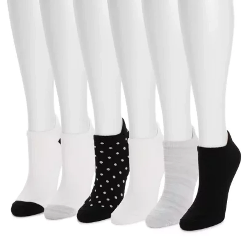 Muk Luks Sporty Heel Tab Womens 6 Pair No Show Socks