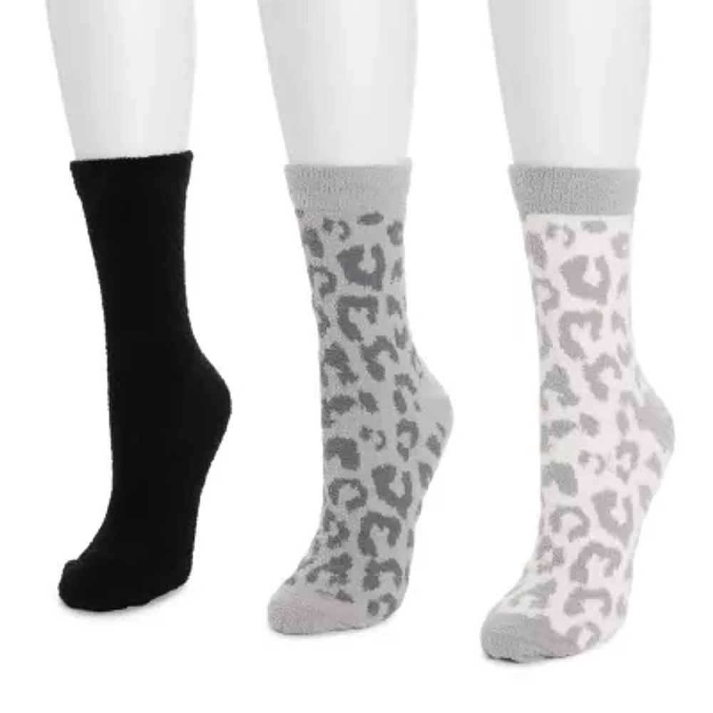 Muk Luks Cozy Compression Womens 3 Pair Crew Socks