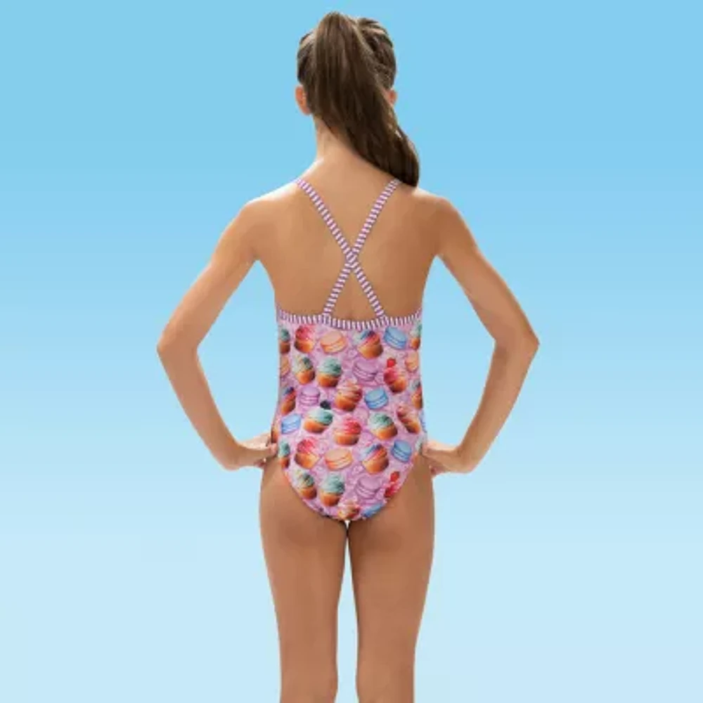 Dolfin Uglies Youth Girls' Print 1-Piece Little & Big Kid Girls Easy-on + Easy-off One Piece Swimsuit