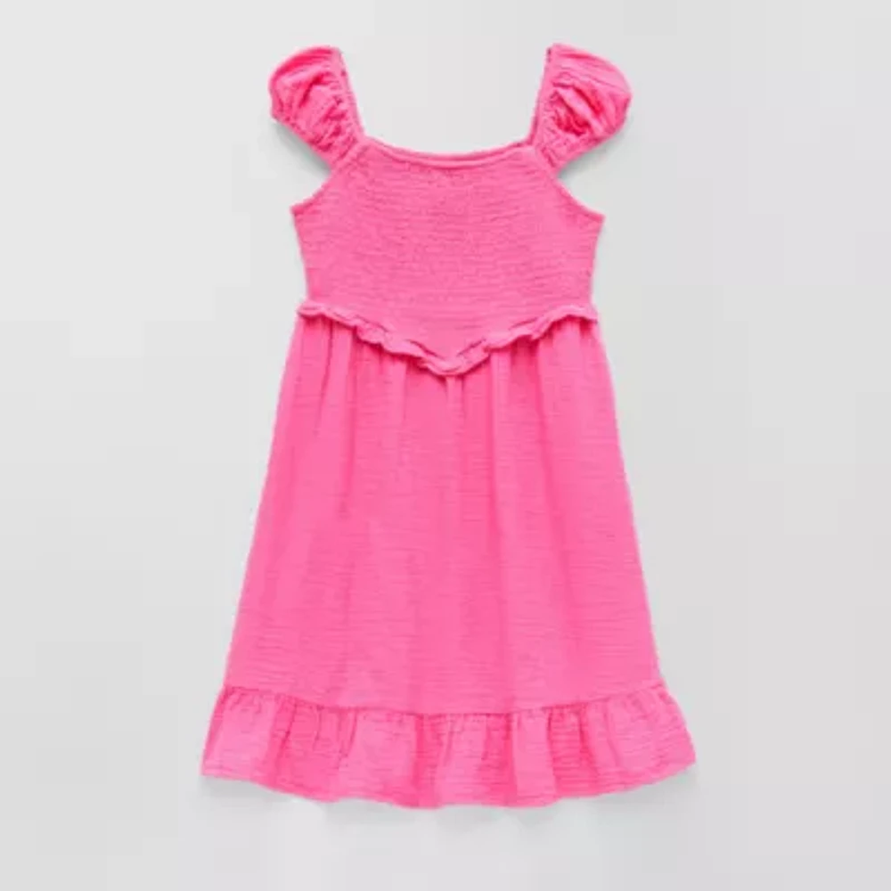 Thereabouts Little & Big Kid Girls Short Sleeve Cap A-Line Dress