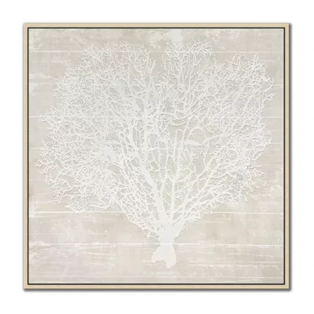Streamline Art Coral Heart I Framed Canvas Art