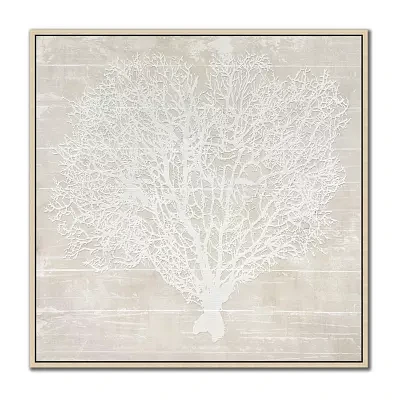 Streamline Art Coral Heart I Framed Canvas Art