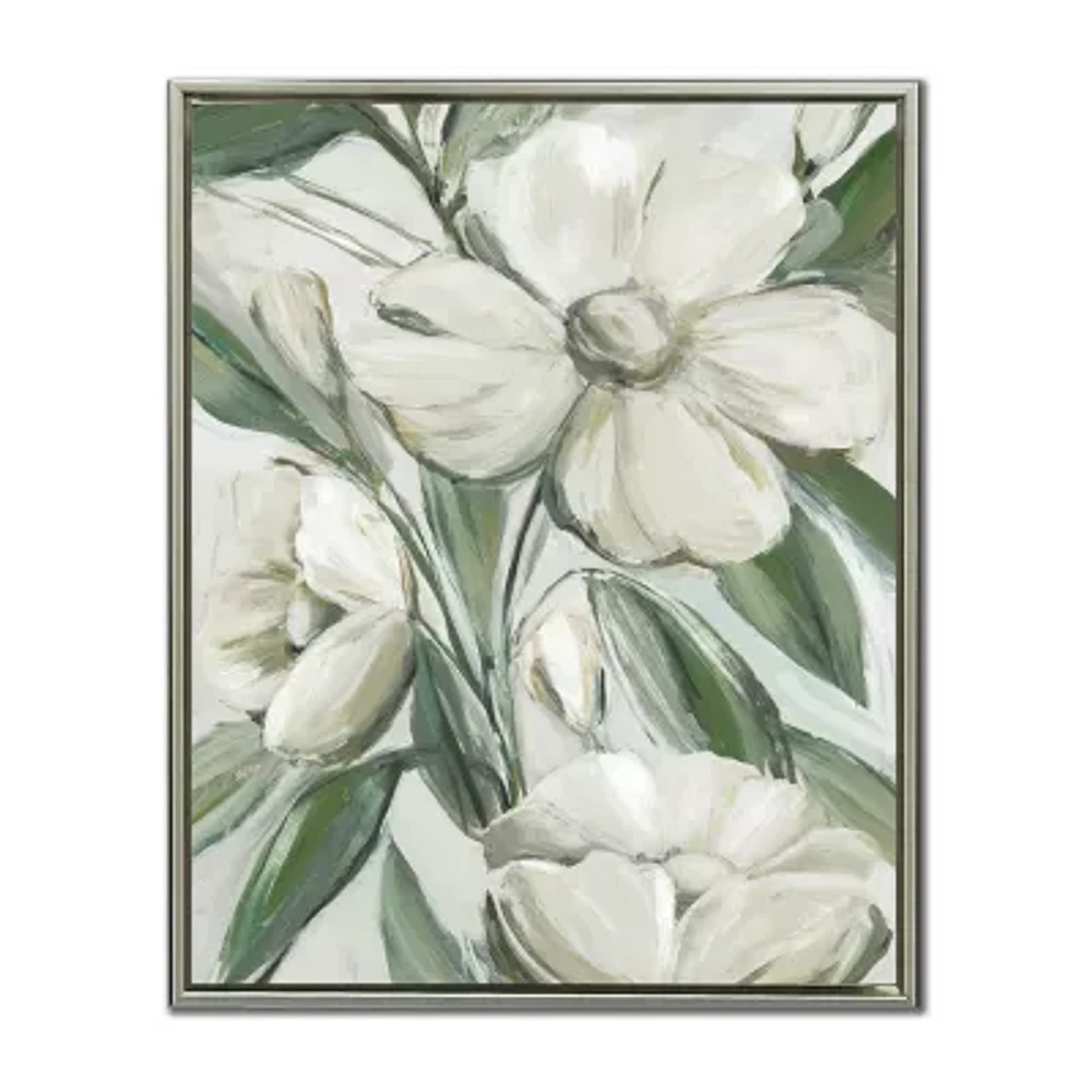 Streamline Art Pearly Petals Ii Framed Canvas Art