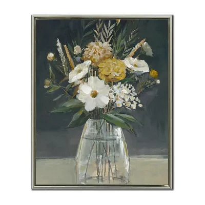 Streamline Art Vintage Yellow Bouquet I Framed Canvas Art