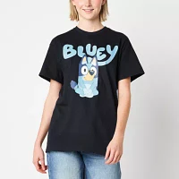 Bluey Boyfriend Tee Womens Crew Neck Short Sleeve Loose Fit Juniors Graphic T-Shirt