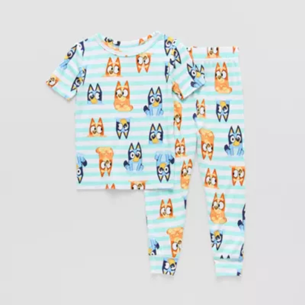 Toddler Boys Bluey Crew Neck Short Sleeve 2-pc. Pajama Sets