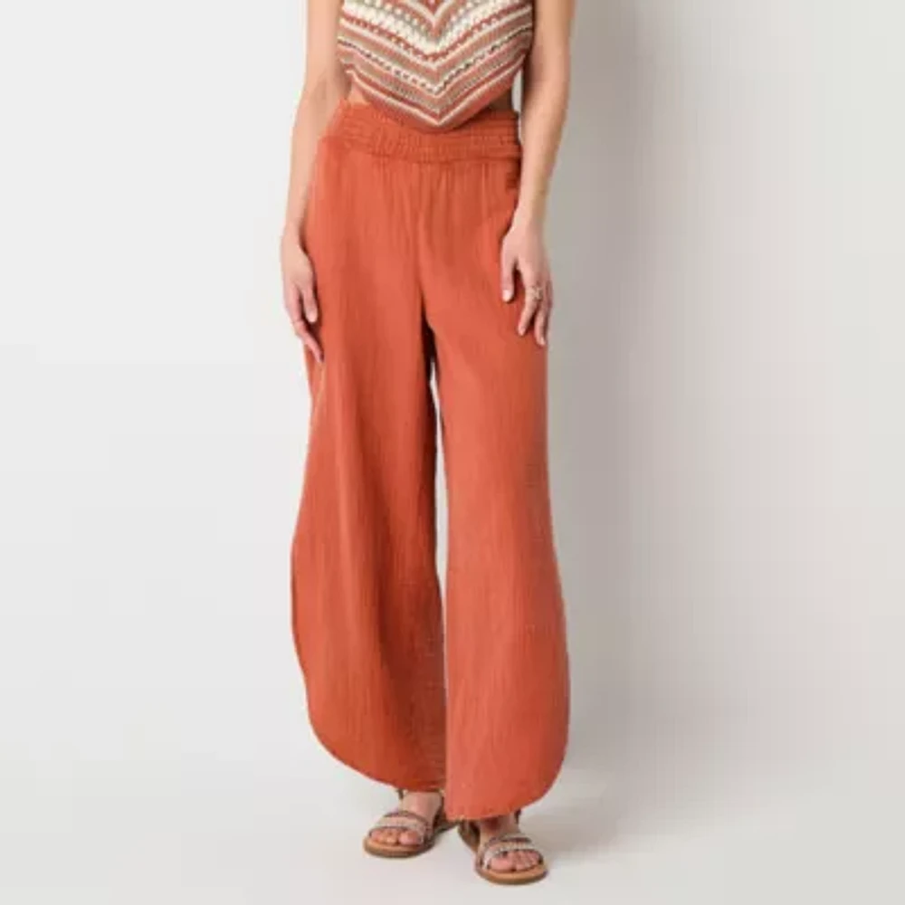 Arizona Womens Wide Leg Juniors Pull-On Pant